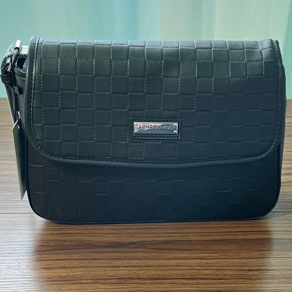 London Fog Shoulder Bag Women's Black Houston Flap Over LFH24752-BLAK
